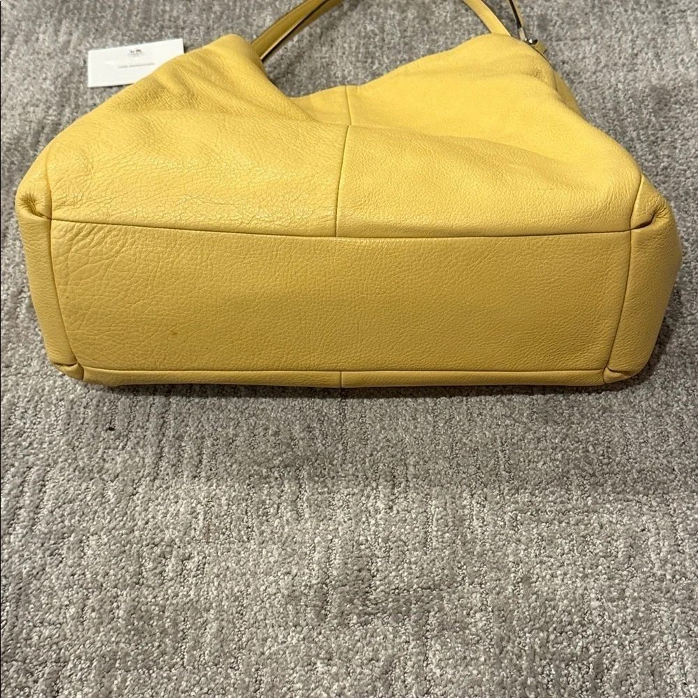 Coach Vintage Madison Phoebe Butter Yellow Leather Shoulder Tote Bag Boho